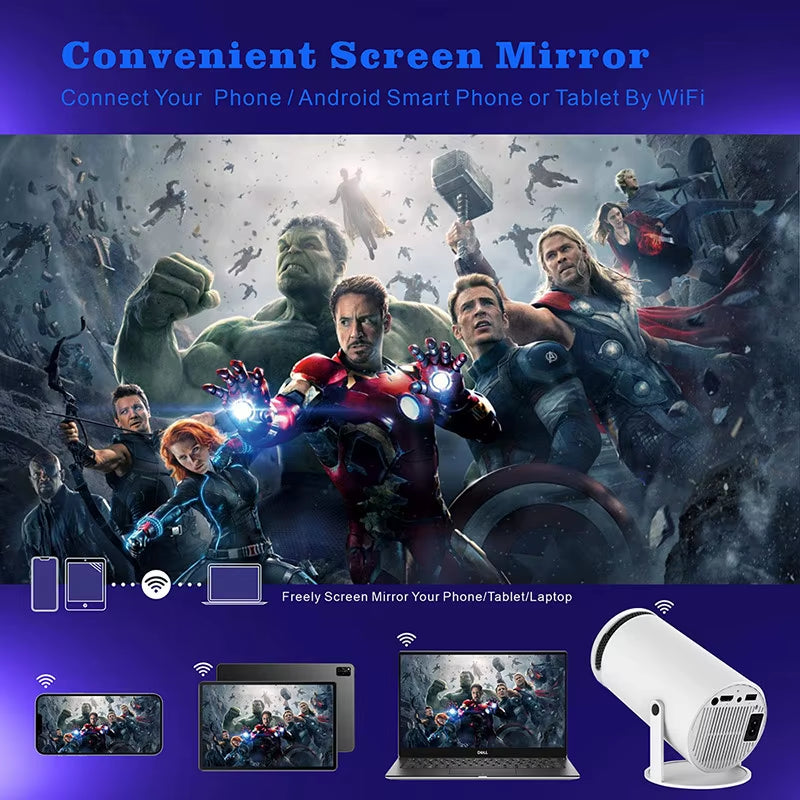 HY300 Mini Projector 720P Android 11 Support 4K 1080P Dual WIFI Hy320 Game Control Video Player Home Theater Projectors Cheapter